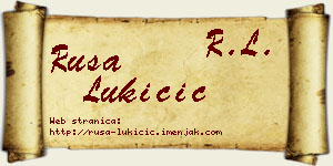 Rusa Lukičić vizit kartica